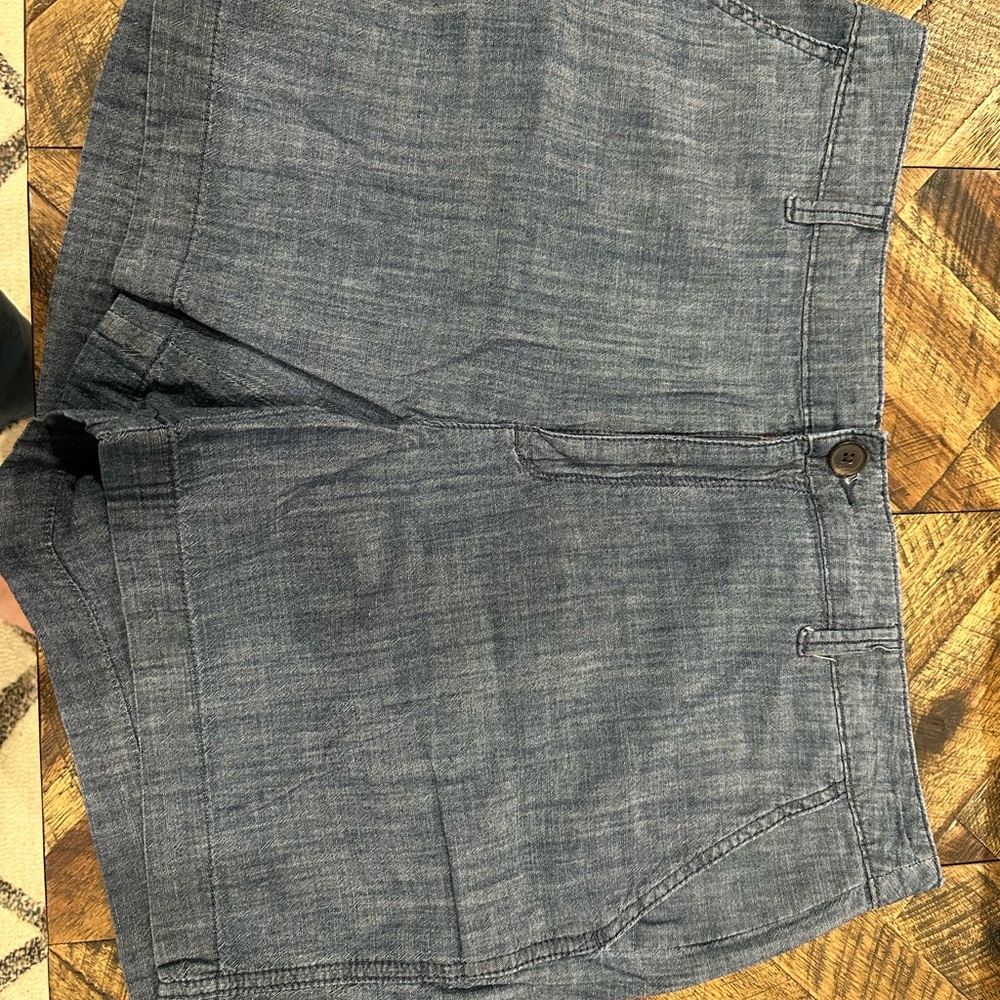 A New Day Blue Bermuda Shorts with Chambray Texture